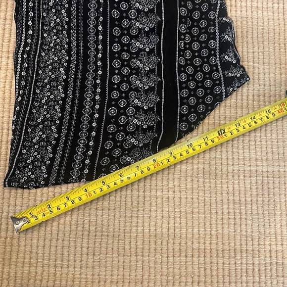 BeBop Wide Leg Elastic Waist tie pants Black and White size L capri length - Picture 7 of 7